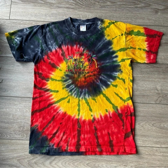 Tie  dye Hey Mon Jamaica Graphic Tee - Picture 1 of 13